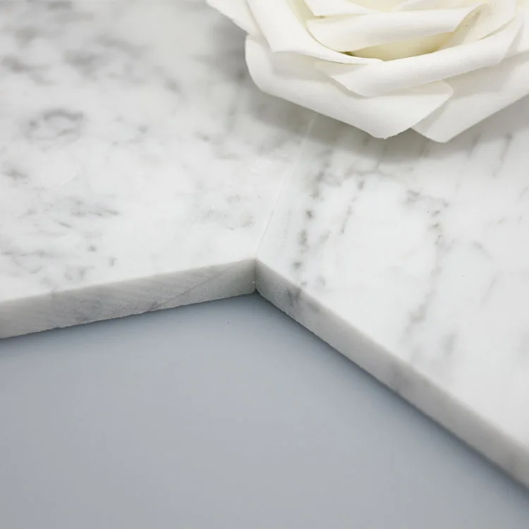 High quality Elegance Carrara White Hexagon Marble Mosaic floor