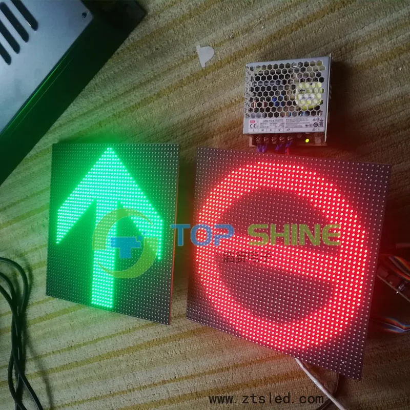 red cross green arrow led display board sign high way subway metro station led light guide panel