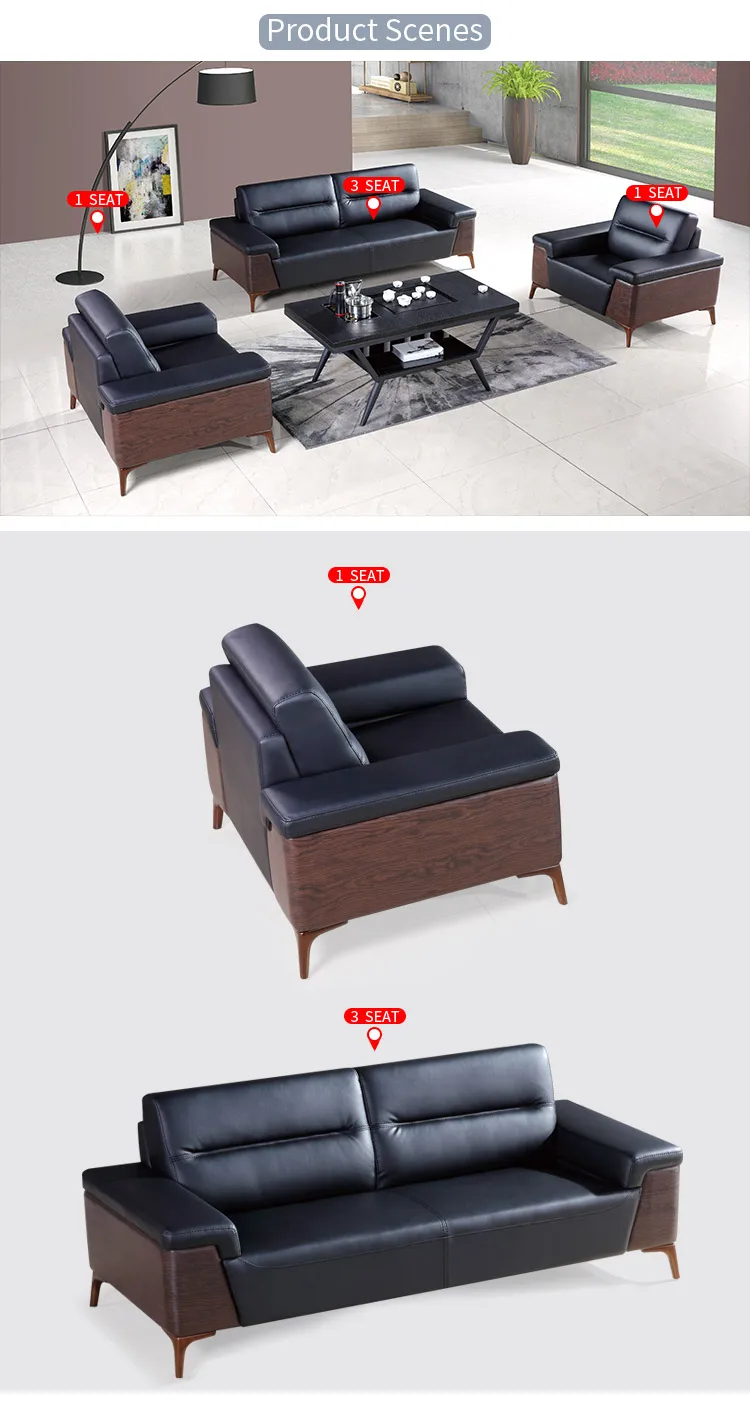 Pengpai Low Price Room 6 Seater Set Custom Leather Fabric Sofa