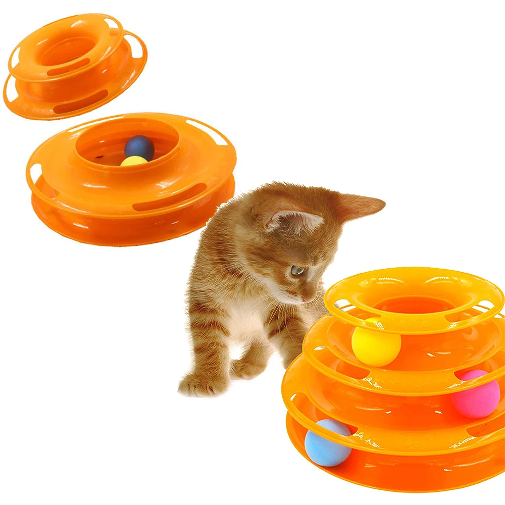 Cat Toys Tower Of Tracks 3 Level Cat Tracks Interactive Ball Toy And ...