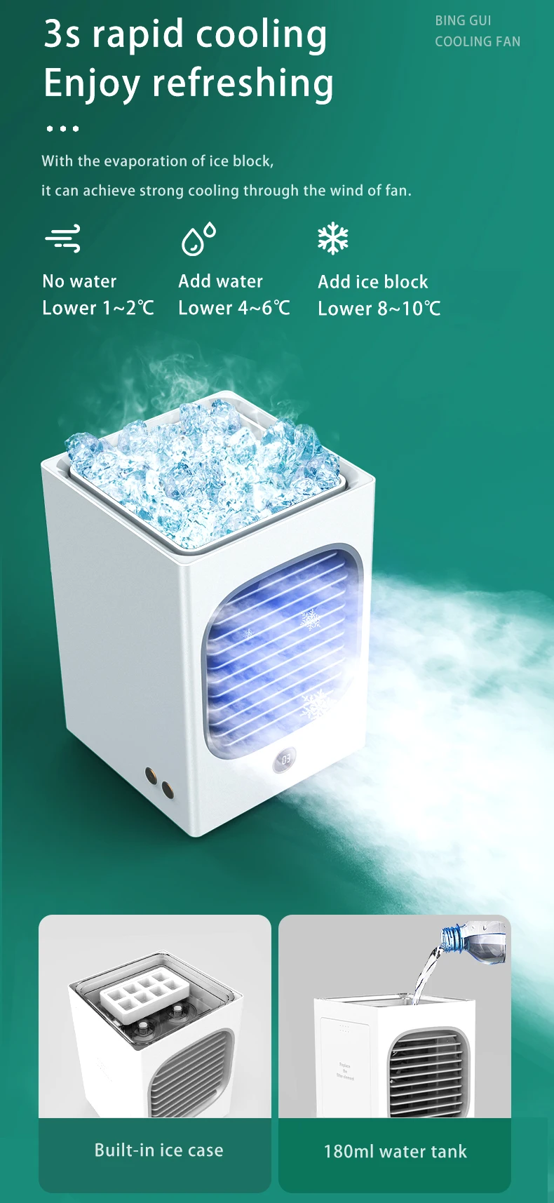 ice block fan cooling