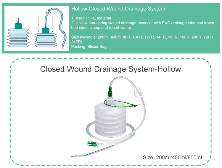 Closed Wound Drainage System Hollow Type With Trocar Buy Hollow Wound