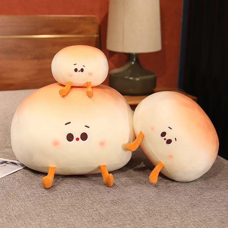 Cute Stuffed Plush Toy Food Bun Dumpling Cute Plush Gift Toy Throw ...