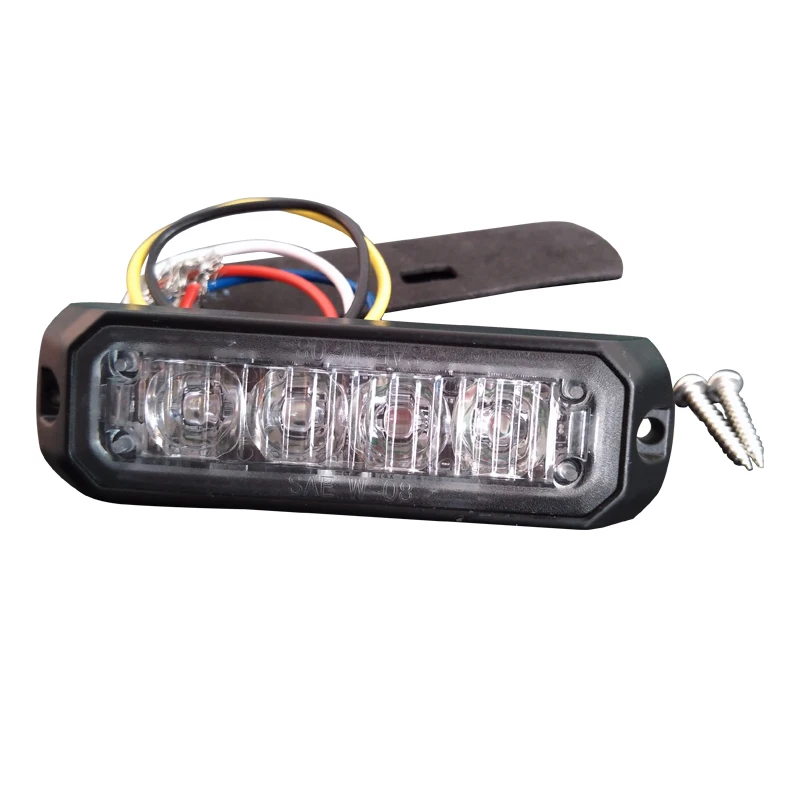 4 LED Grille Strobe Warning Light Head for 12/24V emergency ambulance vehicle 3535LED