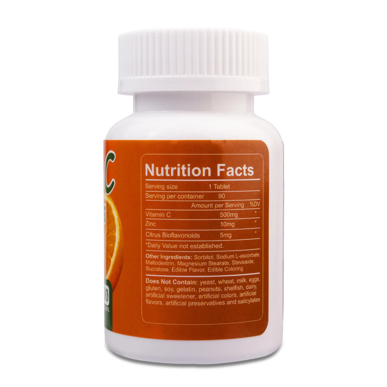 Zinc + Liposomal Vitamin C Tablets - 90 Ct Supports Immune System