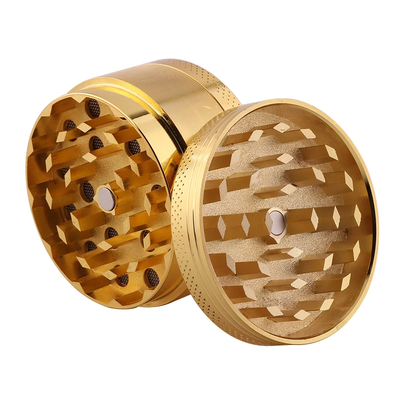 New Designer Portable 3 Parts Layers Gold Coin Herb Grinder Zinc