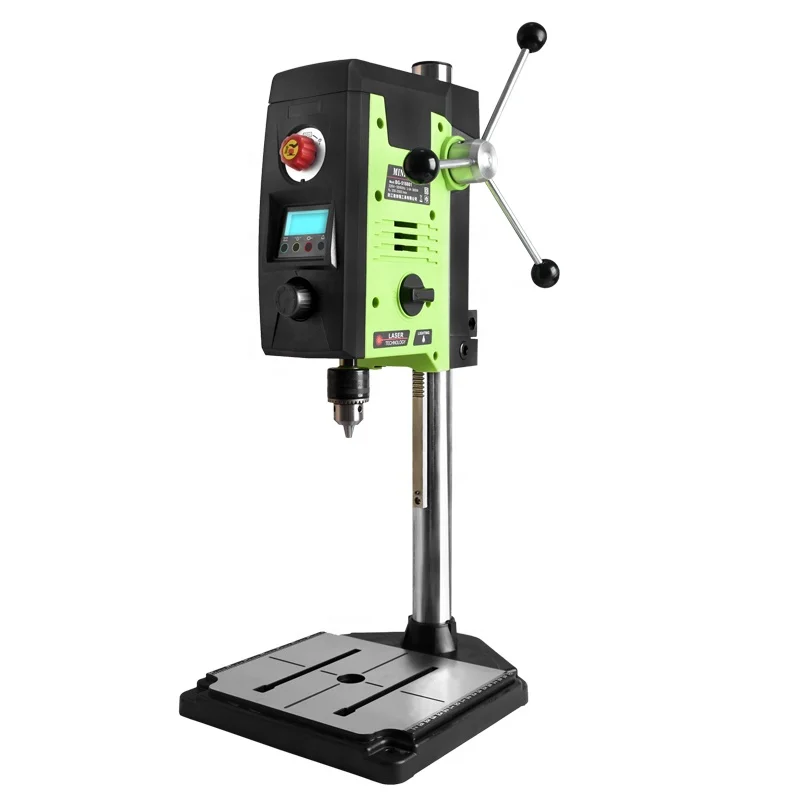 Digital laser mini bench drill vertical electric table drilling machine press 13mm with 800W LED light