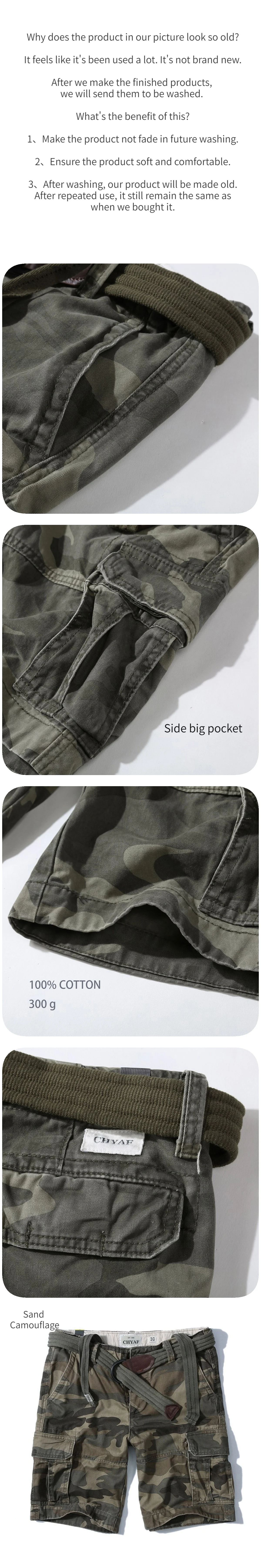 High Quality Multi-pocket Outdoor Hunting Sand Camouflage Cargo Shorts ...