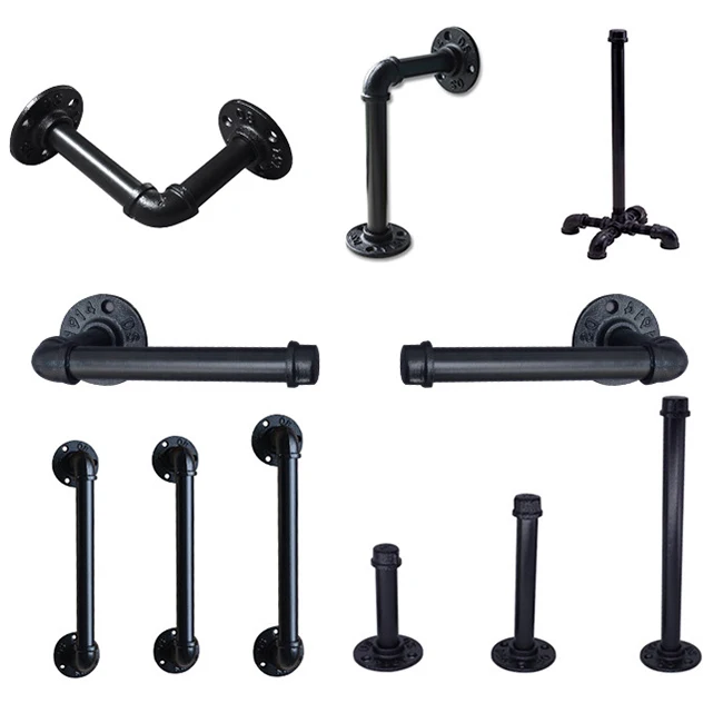 Industrial Diy Black Pipe Wallmount Toilet Paper Towel Holder Metal