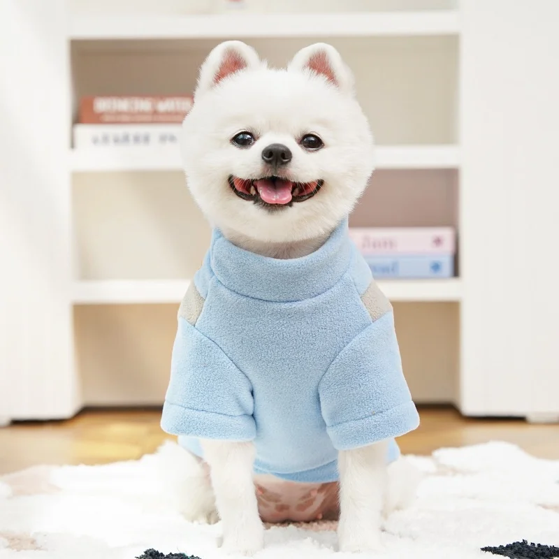 Autumn Winter New Pet Dog Cat Clothing Corgi Sports Base Shirt Fleece-Lined Dog Clothing Cat Supplies Made Polyester Classic