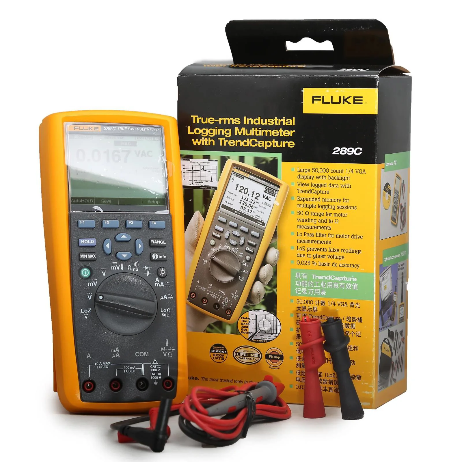 Fluke 287c Fluke 289 High Precision Meter True Rms Electronic Recording