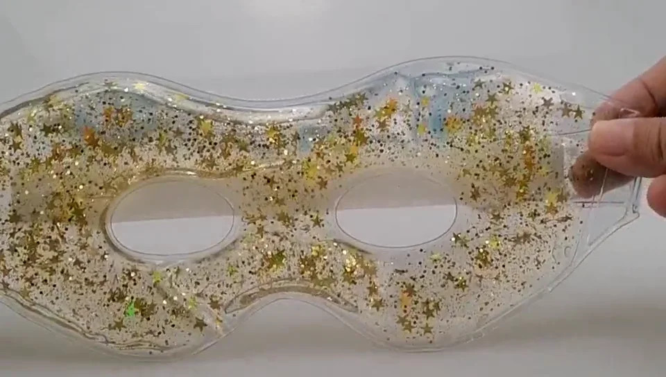 Customized Design Laser Sequin Cooling Eye Gel Mask In Fox Eyes Shape