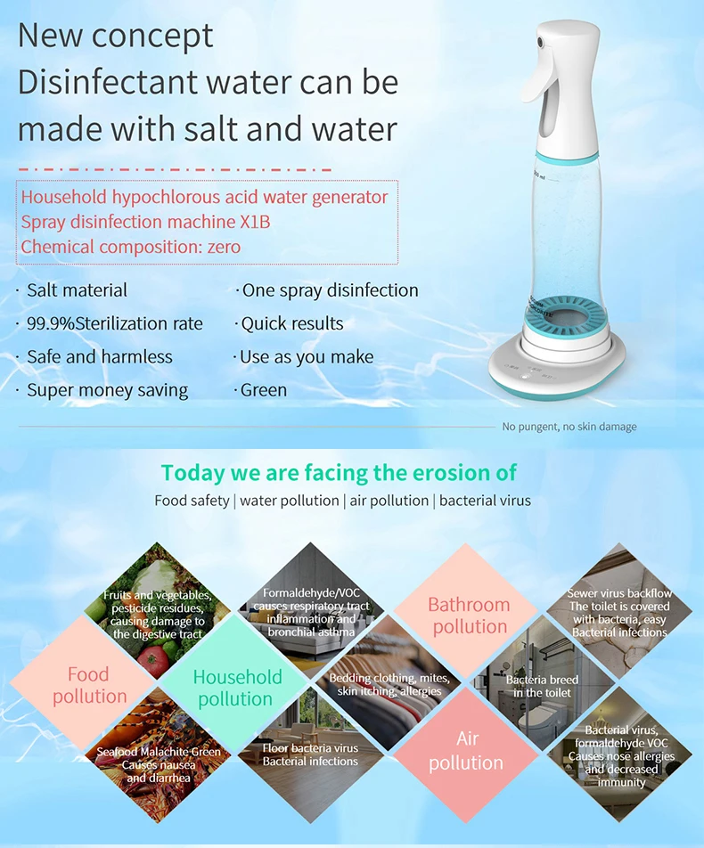 OLANSI منتج جديد home home آلة المياه Hypochlorous حمض المياه مولد