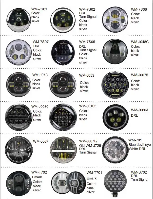 Black LED Headlight For VRod VRSCR VRSCX VRSCE VRSC VRSCW DOT Approved Motorcycle LED Projector