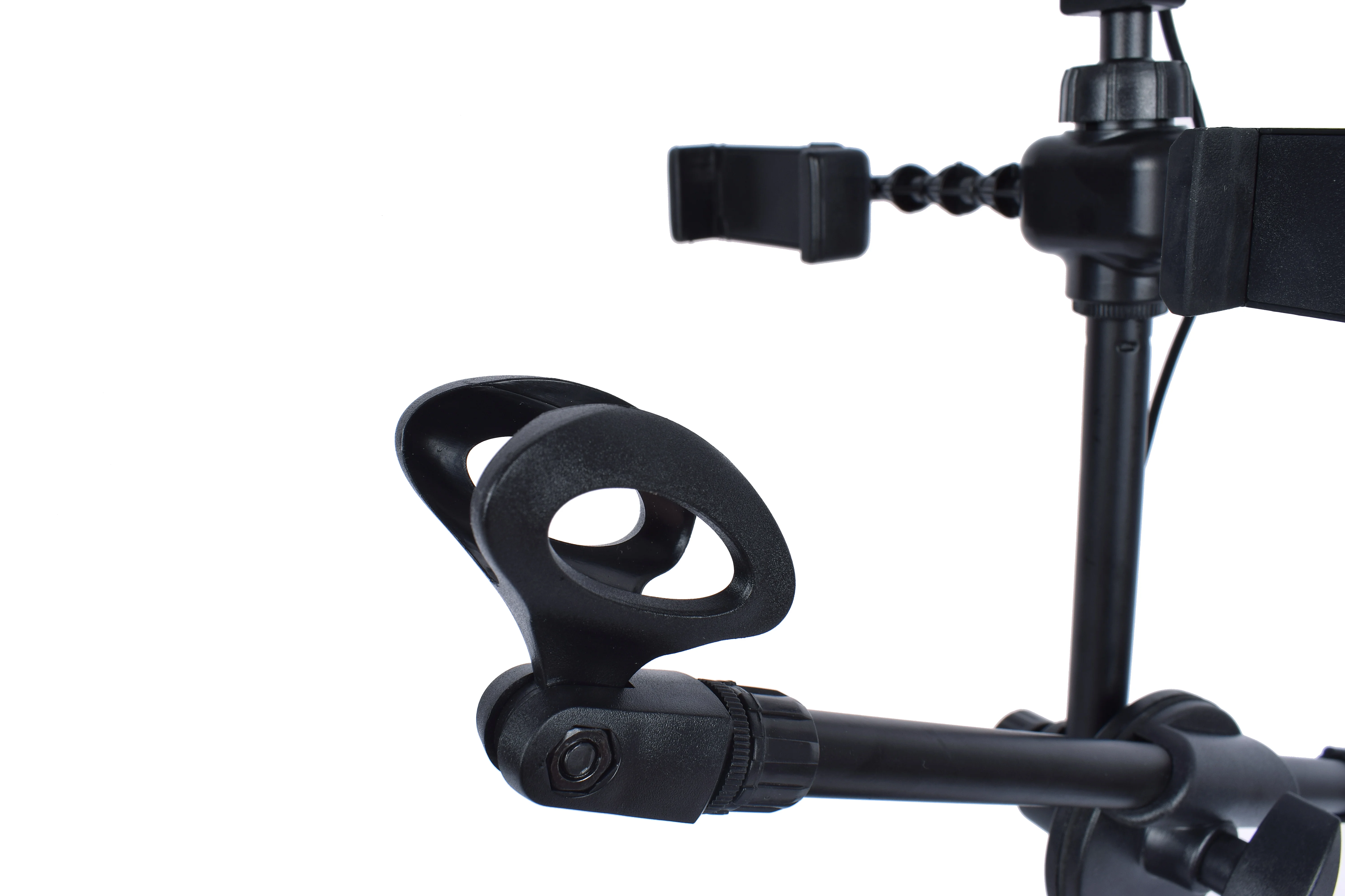 soporte de mesa con luces para telefono celular y microfono uso chat youtube facebook online