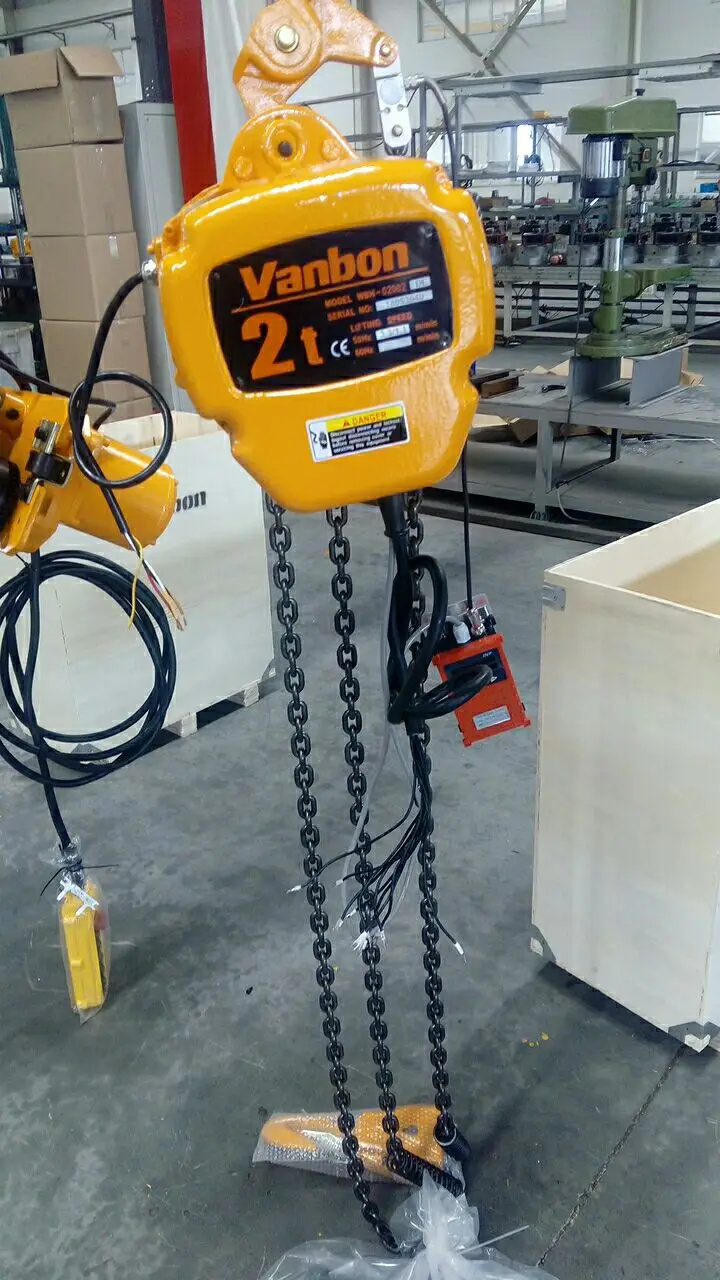 Vanbon Black Bear Type 500kg 1ton 2ton 5ton Electric Chain Hoist With Drive Trolley Oem For