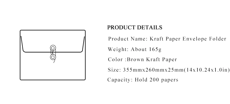A4 Kraft Paper Envelope Folder