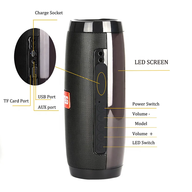 TG157 Portable LED Light Wireless Speakers Outdoor Super Bass Loudspeaker FM Radio Wireless Bluetooths Speakers - ANKUX.COM