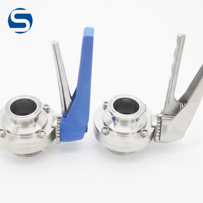 
Stainless Steel 304 Tri-Clamp Connection DN50 Sanitary Butterfly Valve 