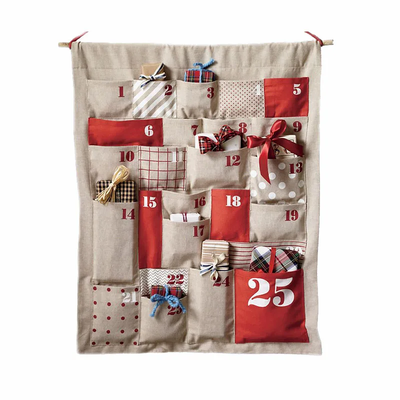 Fabric Custom Advent Calendar Home Decorations Pocket Christmas Advent ...