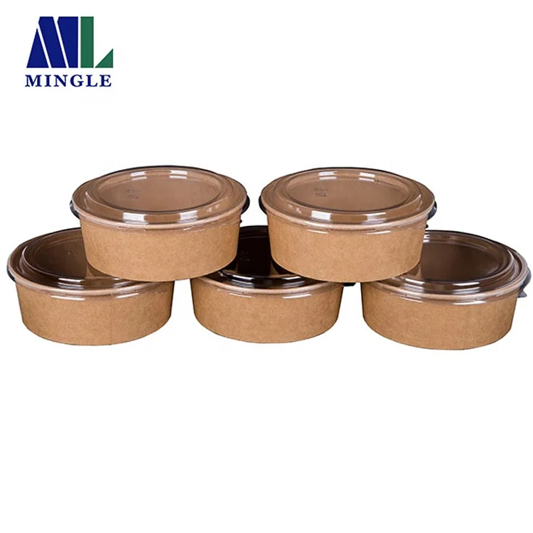 
500ml 750ml 1000ml 1100ml 1300ml Disposable Printed Take Away Paper Salad Bowl 