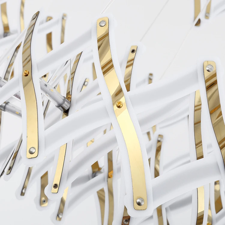 Pendant led light modern changeable gold multilayer Stainless steel pendant lamp for living room