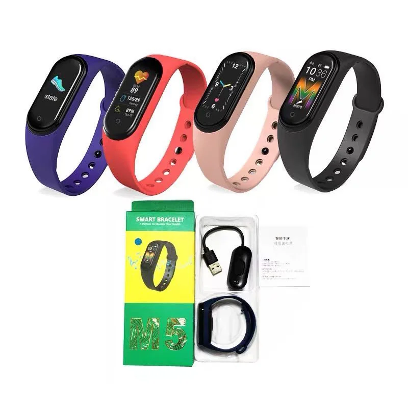 2020 Popular Overseas M5 Smart Watch Bluetooth Led Sport Bracelet Bluetooth Medical Watch Wristband Waterproof
