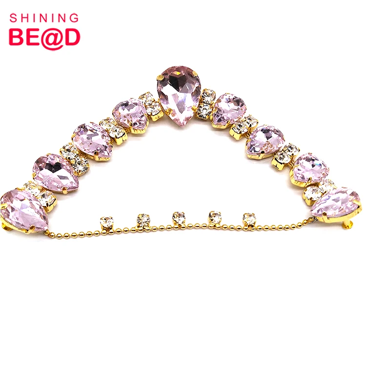 Wholesale Fashion Vshaped Glass Rhinestone Shoe Chain For Flip Flops