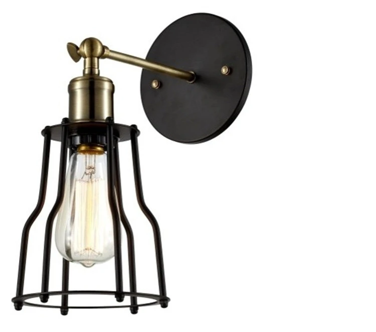 Wholesale Guangdong Display Stand Cordless Sconce Brass Iron Cage Wall Light