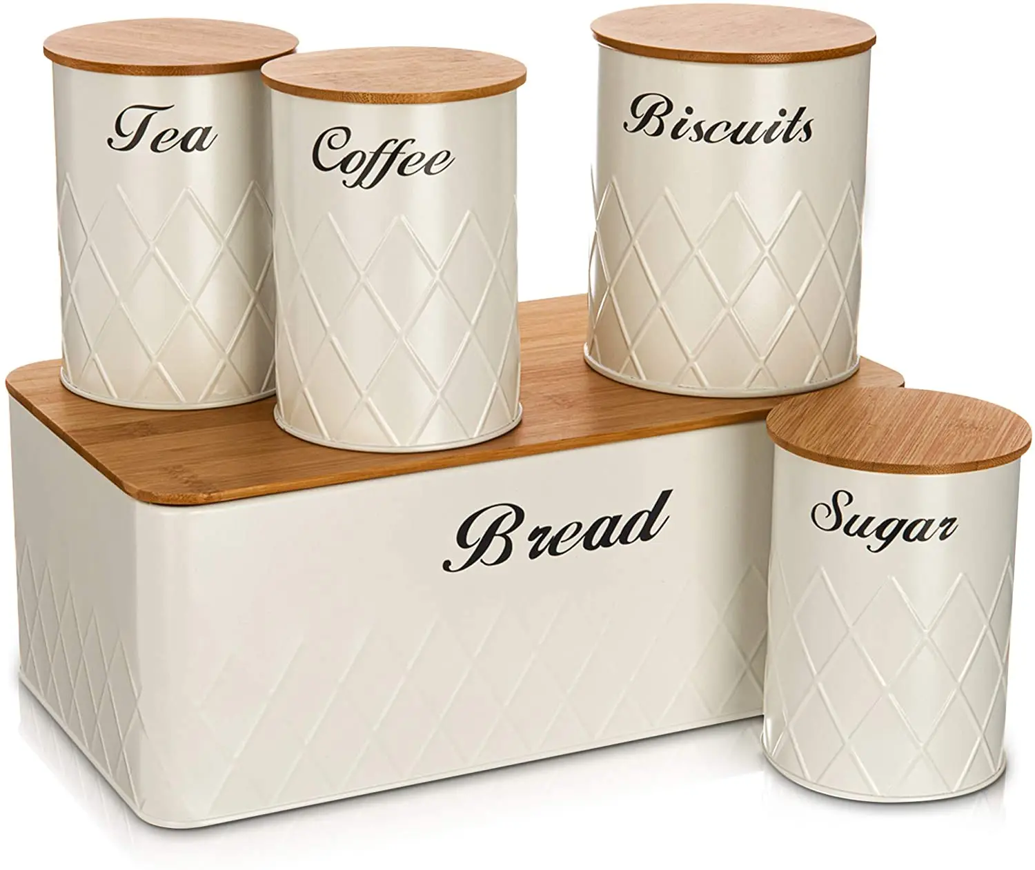 Kitchen Metal Bread Bin Set Canister Sets With Bread Box Loaf Pastries