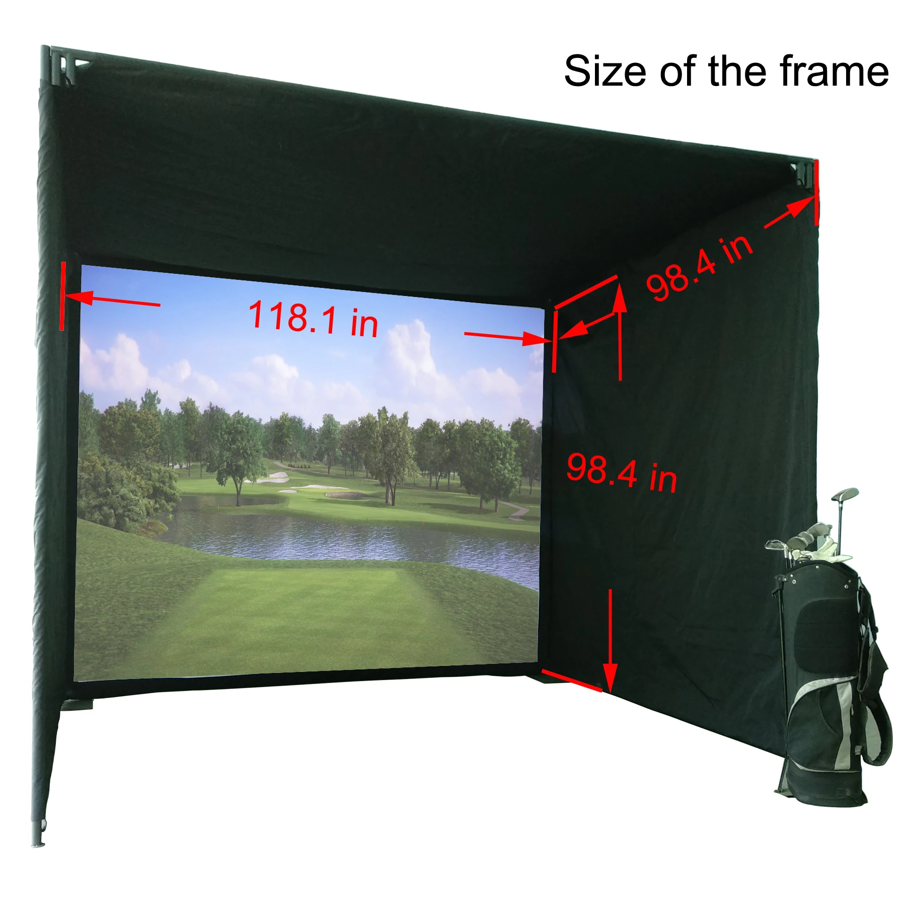 Durable Golf Simulator Impact Screen 3d Impact Screen Virtual Low Noise