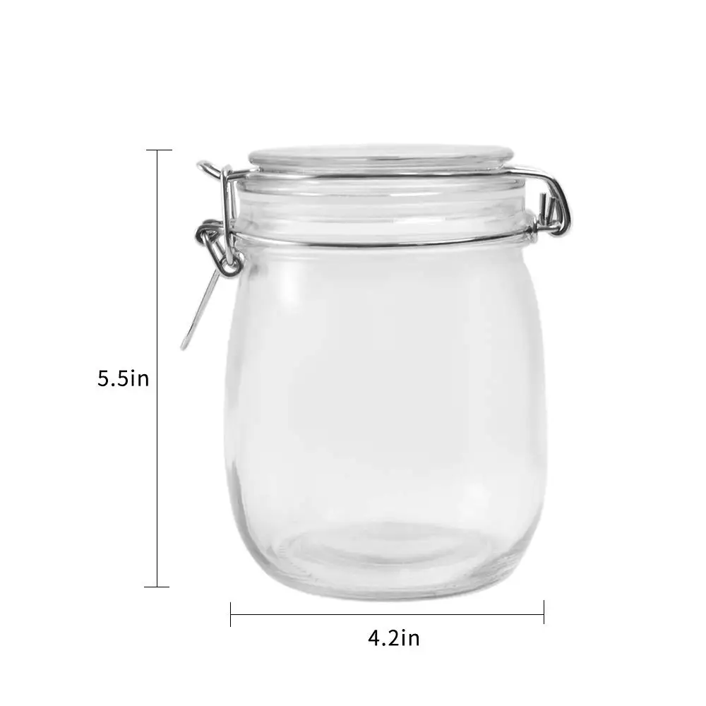 25 Oz Glass Jar 6 Pack With Airtight Rubber Gasket Lid Reusable Storage