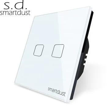 Smartdust glass electric wall socket europe smart light module switch and dimmer 1way 2 way
