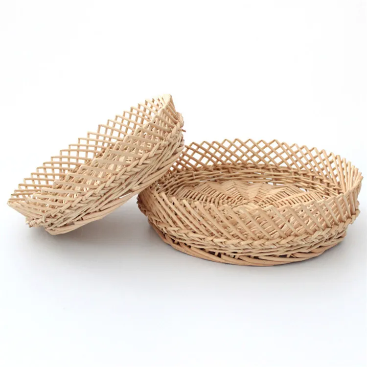 round wicker storge basket