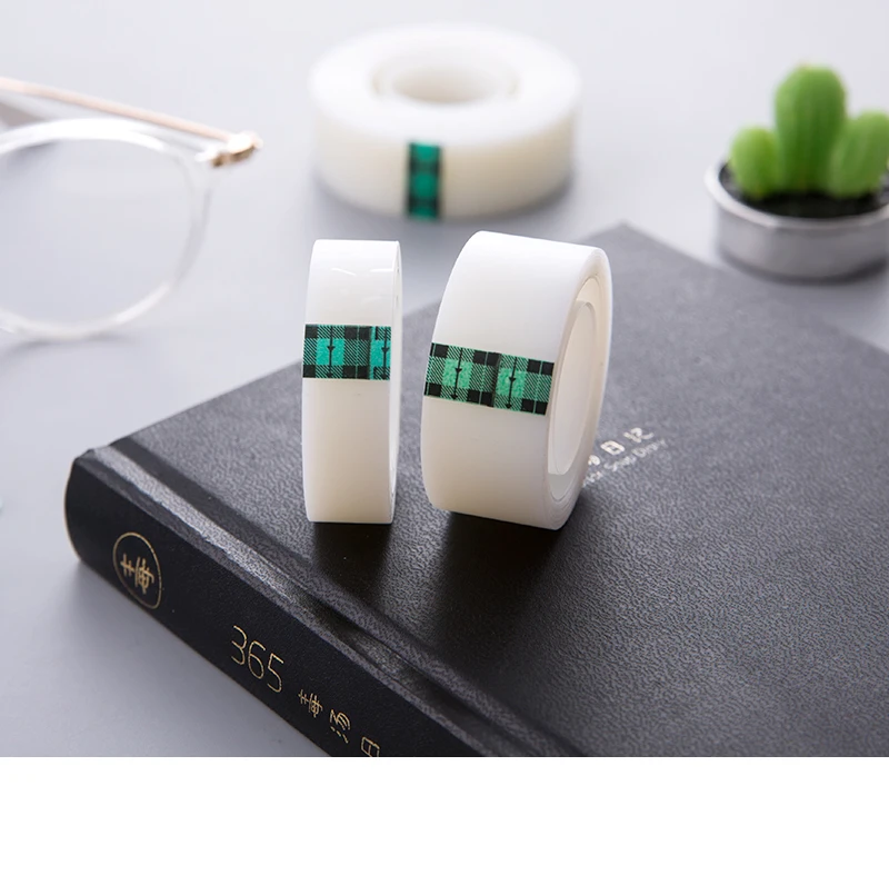 Single Sided 90mic Invisible Adhesive Clear Office Stationery Washi Tape With Dispenser
