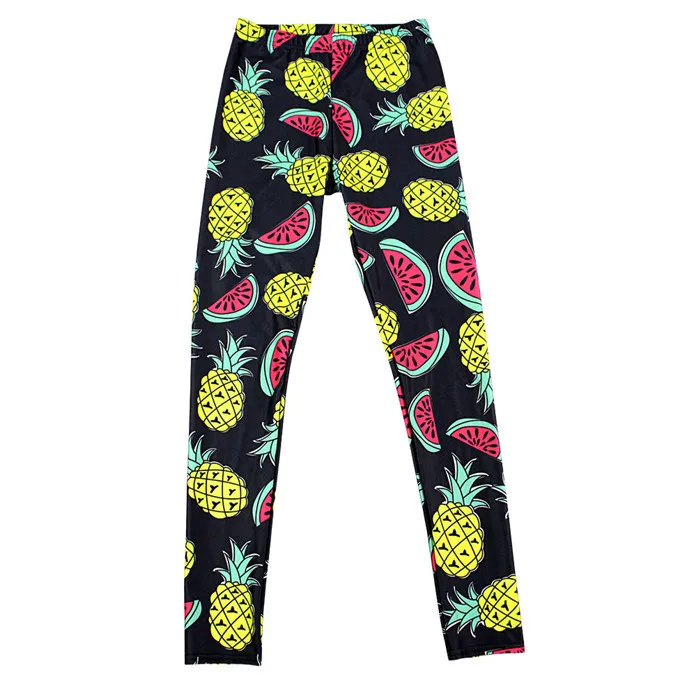 Hot Sale European Black Graphic Print Fruit Pants Pineapple Watermelon ...