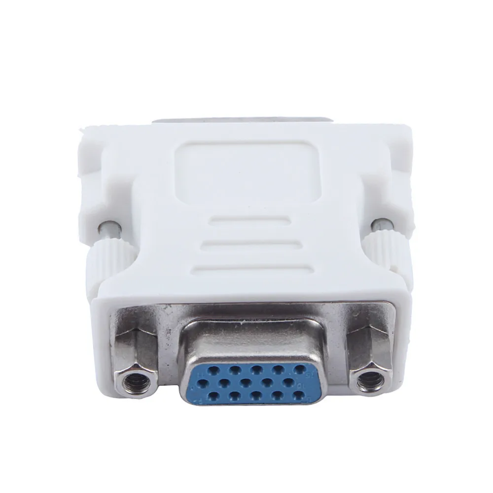 DVI-I 24+5 Male to HD 15 Pin VGA Female Video Card Monitor Converter VGA Adapter Use for PC laptop White Free Shipping