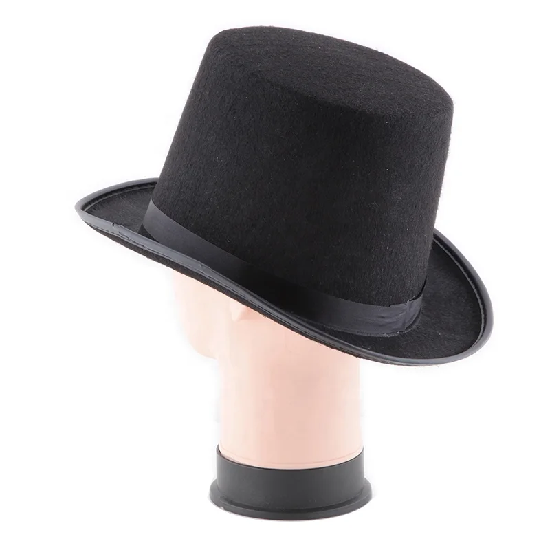 Halloween Magician's Prop Black Cheap Top Hat Gentleman Magic Hat For ...