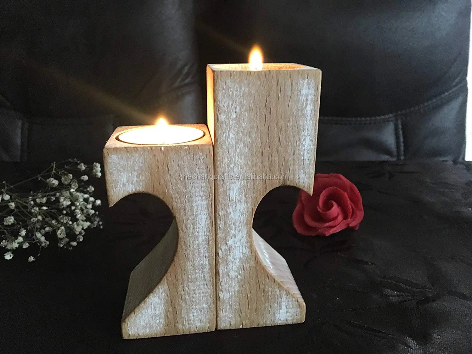 Romantic Tea Light Candle Holders Decorative Wood Tealight Candle
