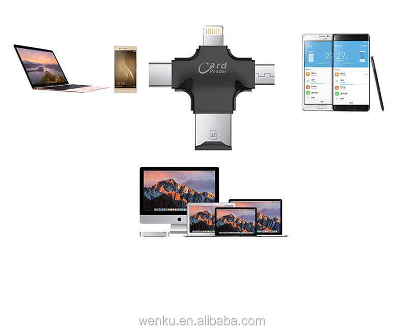 4 in 1 mini Pendrive Card Reader OTG Factory Price Type-C Usb for phone Android magnetic Smart Card Reader With TF/SD - ANKUX.COM