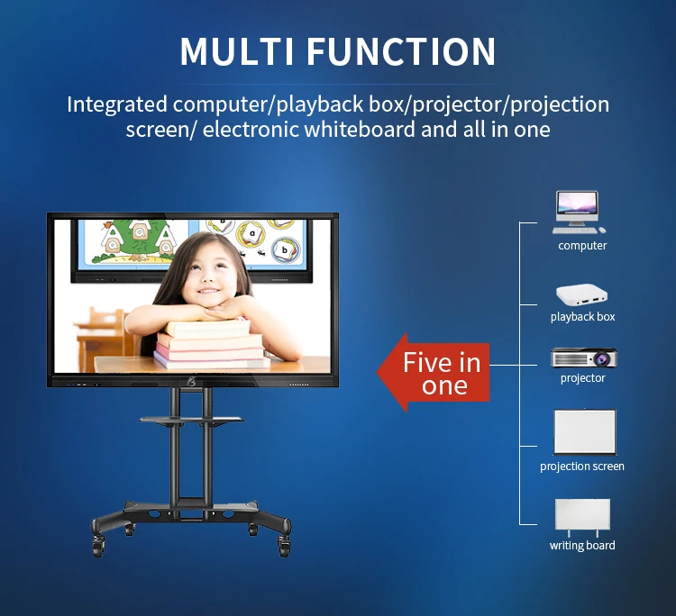 55 Inch Touch Screen Interactive Whiteboard School Laboratory Equipment Educational For Schools