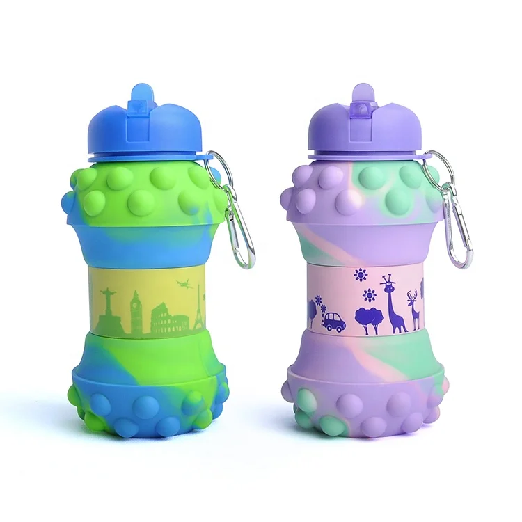 Pop Water Bottle Sensory Pop Fidget Toy Silicone Water Bottle Lovely
