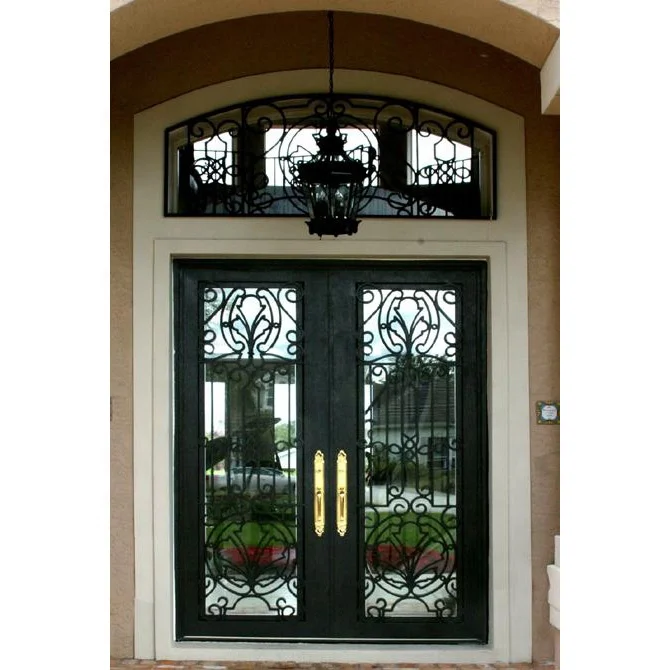 Arch Top Iron Main Entrance Doors Grill Design Steel Grill Door