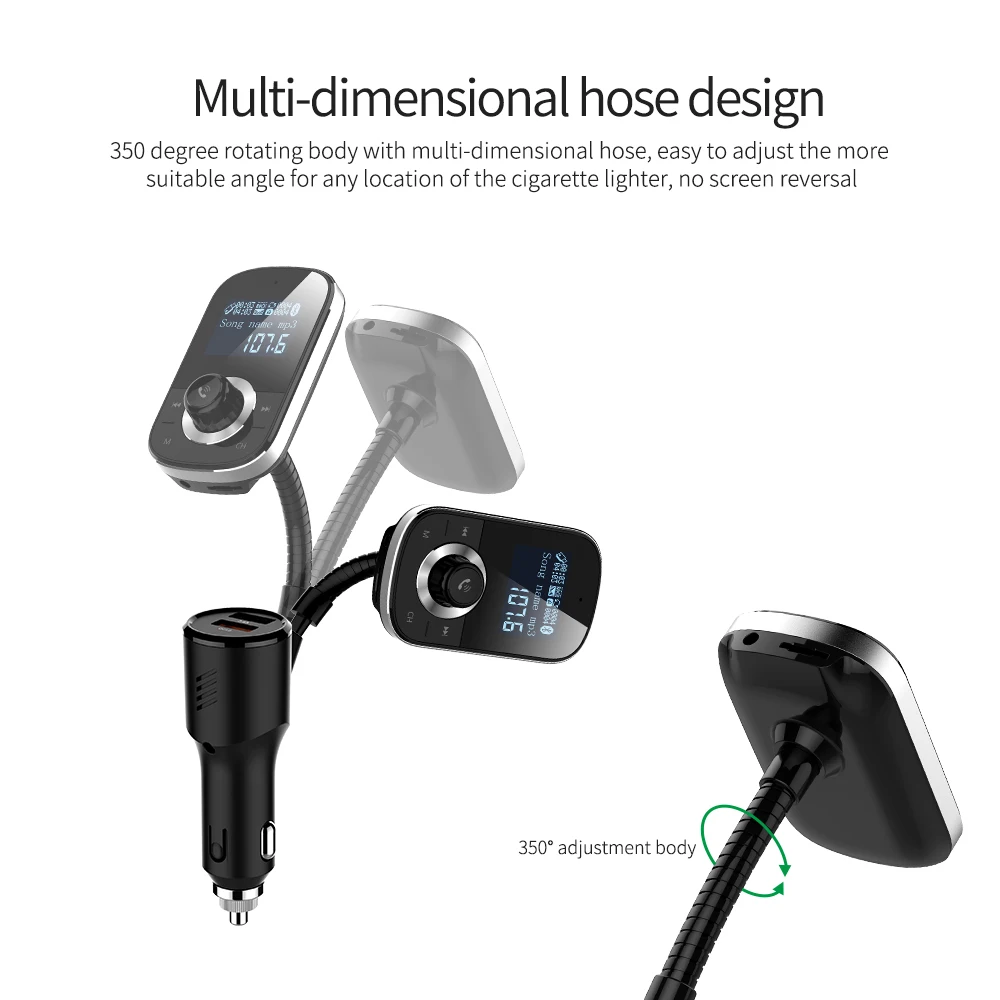 HY90   Handsfree Wireless BT Kit FM Transmitter 1.4 inch LCD Car MP3 Player USB Charger FM Modulator Car Accessories