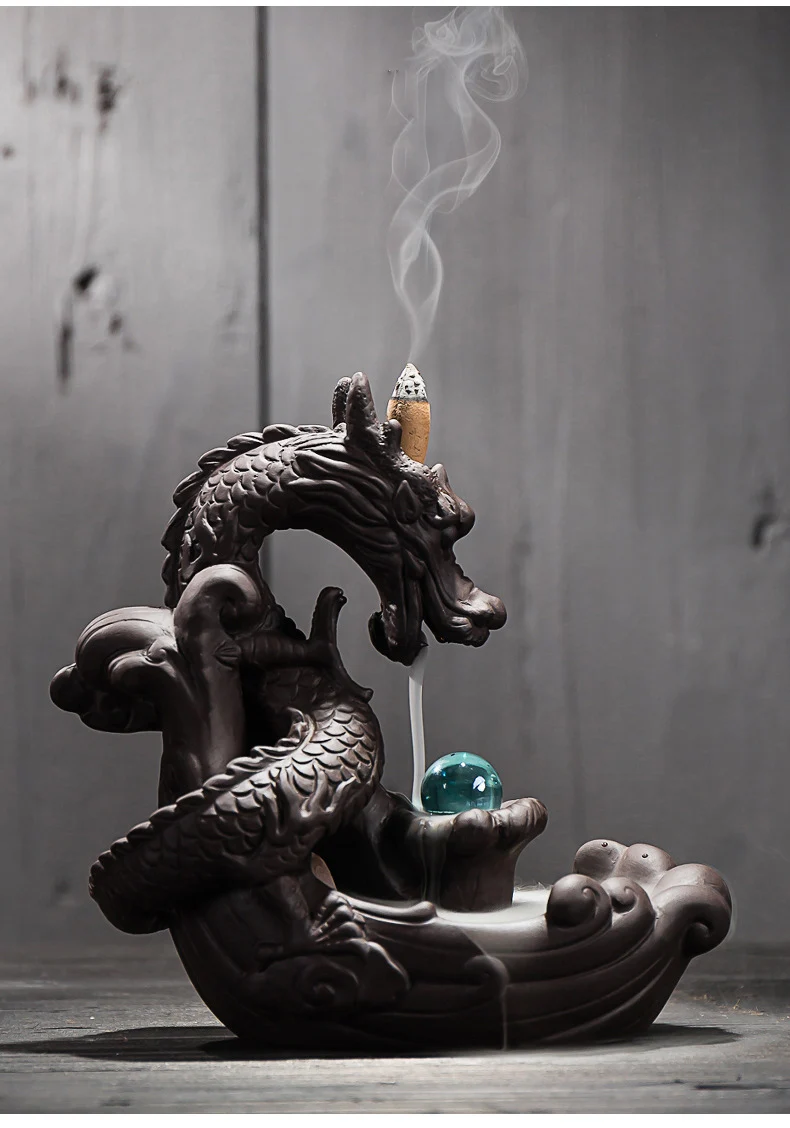 Dragon Incense Burner Ceramic Backflow Incense Burner Dragon With