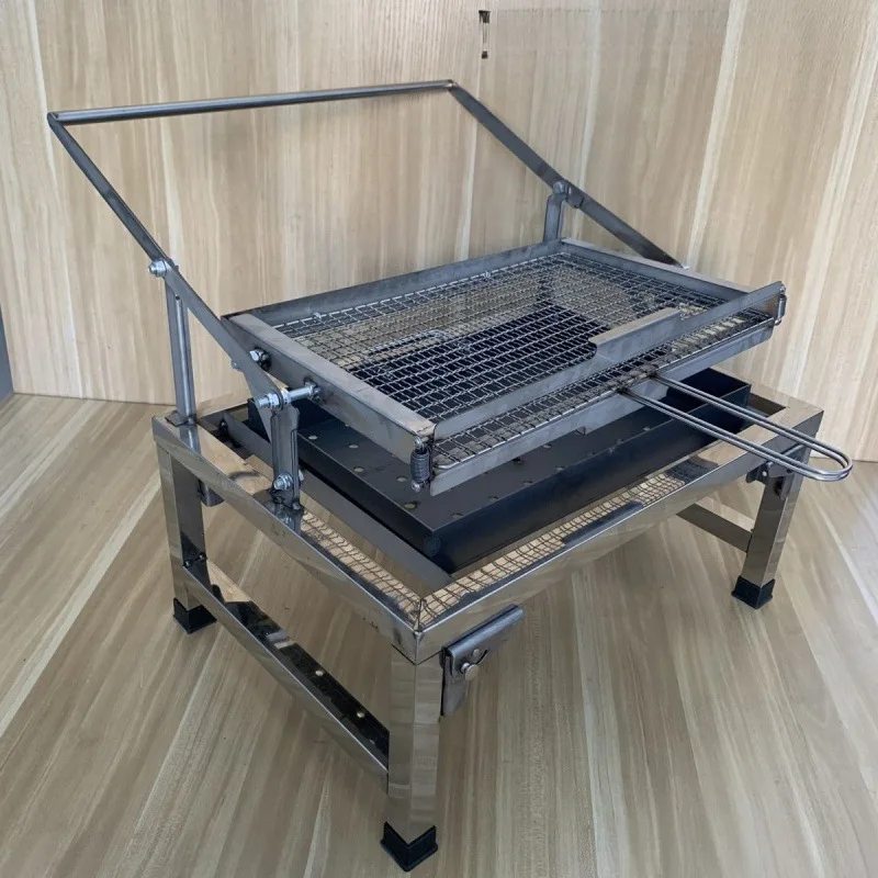 New stainless steel barbecue grill portable folding grill for outdoor camping grilling meat and fish rotating household BBQ rack supplier