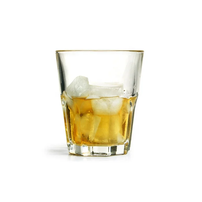 Good quality custom logo rocks octagon 9oz shot glass with logo .jpg