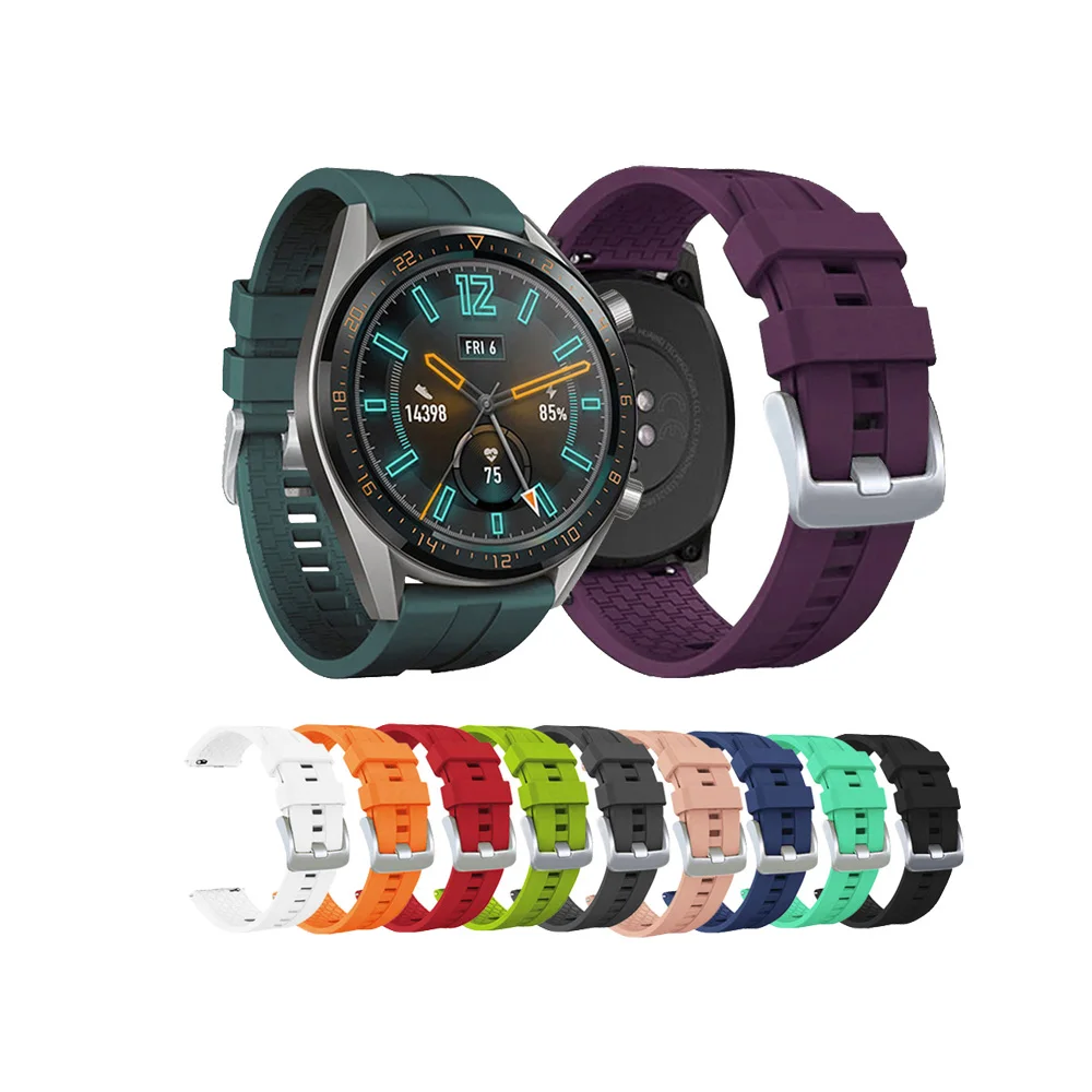 

New Arrival  Silicone watch strap for Huawei Watch GT/GT2 46mm/Samsung Gear S3 rubber Replacement huawei watch bands, 11colors