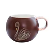 Gold-plated handle 2019 big belly swan mug tumbler creative personality simple ceramic office water cup