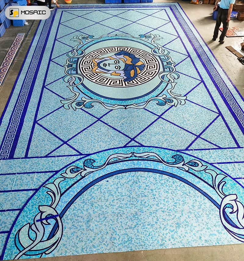 Outdoor Project Luxury Italian Design Pattern Floor Decor Art Glass ...
